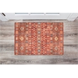Laysan Home Transitional Washable Polyester 2'x3' Rectangle Rug in Red and Ivory