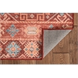 Laysan Home Transitional Washable Polyester 2'x8' Rectangle Rug in Red and Ivory