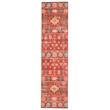 Laysan Home Transitional Washable Polyester 2'x8' Rectangle Rug in Red and Ivory