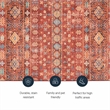 Laysan Home Transitional Washable Polyester 2'x8' Rectangle Rug in Red and Ivory