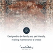 Laysan Home Transitional Washable Polyester 2'x3' Rectangle Rug in Brown / Ivory
