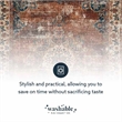 Laysan Home Transitional Washable Polyester 2'x3' Rectangle Rug in Brown / Ivory