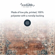 Laysan Home Transitional Washable Polyester 2'x3' Rectangle Rug in Brown / Ivory