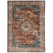 Laysan Home Transitional Washable Polyester 2'x3' Rectangle Rug in Brown / Ivory