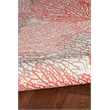 Laysan Home Transitional Washable Polyester 2'x3' Rectangle Rug in Ivory / Coral