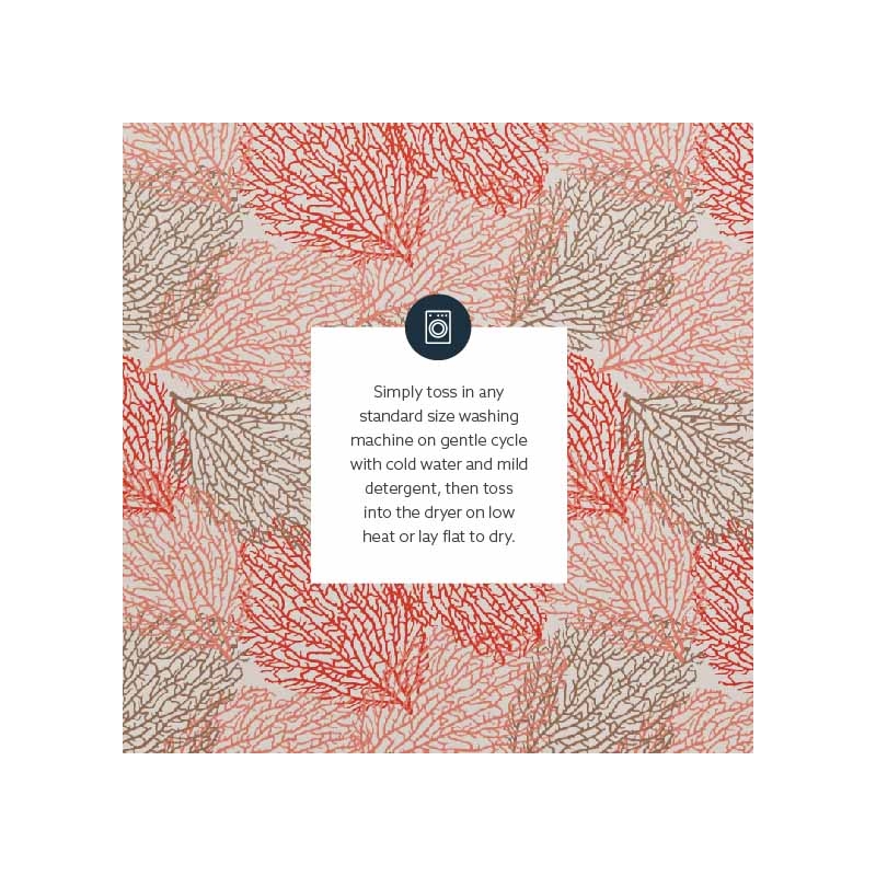 Laysan Home Transitional Washable Polyester 2'x3' Rectangle Rug in Ivory / Coral