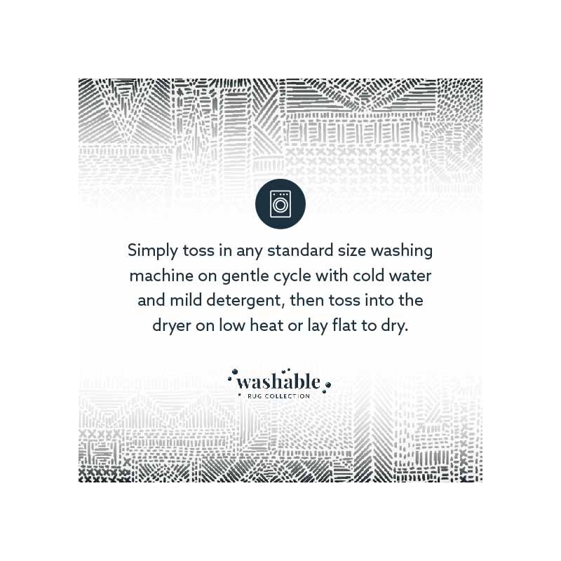 Laysan Home Transitional Washable Polyester 5'x7' Rectangle Rug in Ivory / Black