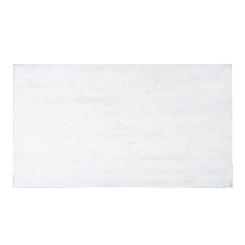 Laysan Home 2-Piece Dining Set in Distressed White - Solid Pine Table and Lattice-Back Chair