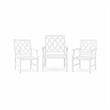 Laysan Home 2-Piece Dining Set in Distressed White - Solid Pine Table and Lattice-Back Chair