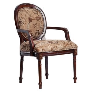 Comfort Pointe Belmont Oval Back Solid Wood Accent Chair in Cherry Finish