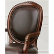 Comfort Pointe Bradford Bonded Leather Cherry Finish Solid Wood Accent Chair