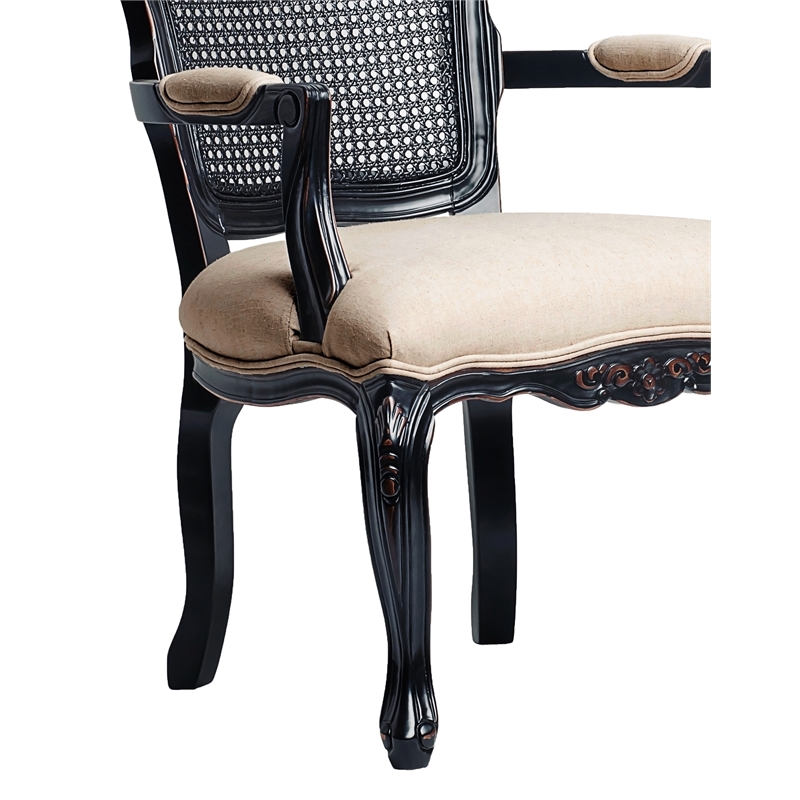 Comfort Pointe Ayla Black Solid Wood Carved Accent Chair - 171-01