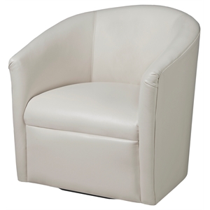 comfort pointe draper milky white faux leather swivel chair