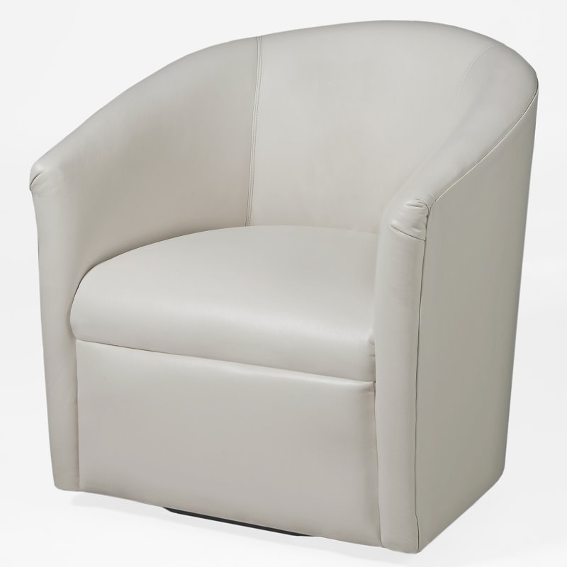Comfort Pointe Draper Milky White Faux Leather Swivel Chair 200006