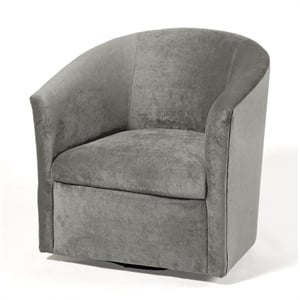Comfort Pointe Elizabeth Ash Gray Microfiber Swivel Accent Chair