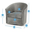 Comfort Pointe Elizabeth Ash Gray Microfiber Swivel Accent Chair
