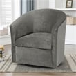 Comfort Pointe Elizabeth Ash Gray Microfiber Swivel Accent Chair