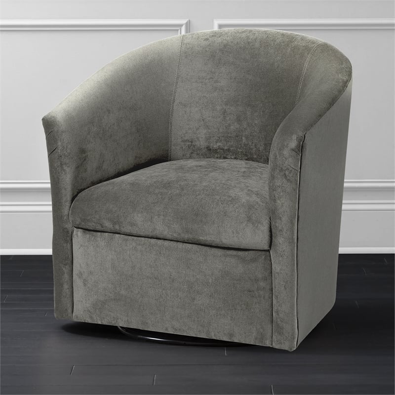 Comfort Pointe Elizabeth Ash Gray Microfiber Swivel Accent Chair