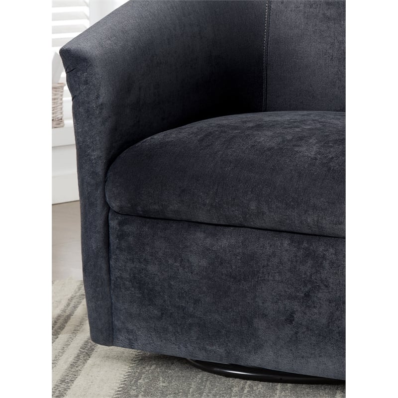 Comfort Pointe Elizabeth Charcoal Gray Microfiber Swivel Accent Chair