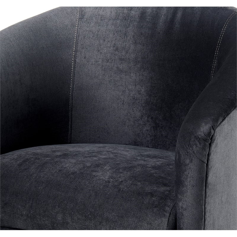 Comfort Pointe Elizabeth Charcoal Gray Microfiber Swivel Accent Chair