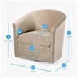 Comfort Pointe Elizabeth Beige Sand Microfiber Swivel Accent Chair