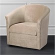 Comfort Pointe Elizabeth Beige Sand Microfiber Swivel Accent Chair