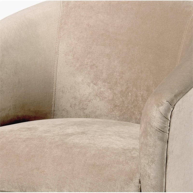 Comfort Pointe Elizabeth Beige Sand Microfiber Swivel Accent Chair