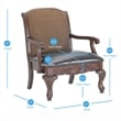 Comfort Pointe Liza Traditional Style Wood Arm Chair in Walnut Finish