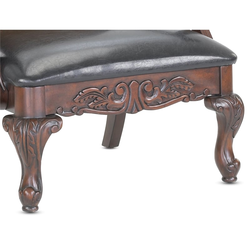 Comfort Pointe Liza Traditional Style Wood Arm Chair in Walnut Finish