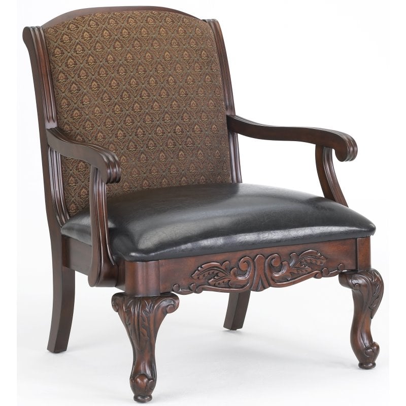 Comfort Pointe Liza Traditional Style Wood Arm Chair in Walnut Finish