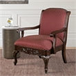 Comfort Pointe Red Safari Magenta Wood Arm Chair in Walnut Finish