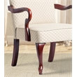 Comfort Pointe Derby Beige Jacquard Fabric Solid Wood Gooseneck Arm Chair