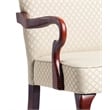Comfort Pointe Derby Beige Jacquard Fabric Solid Wood Gooseneck Arm Chair