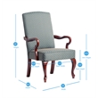 Comfort Pointe Derby Blue Jacquard Fabric Solid Wood Gooseneck Arm Chair