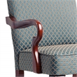 Comfort Pointe Derby Blue Jacquard Fabric Solid Wood Gooseneck Arm Chair
