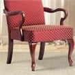 Comfort Pointe Derby Red Jacquard Fabric Gooseneck Solid Wood Arm Chair