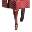Comfort Pointe Derby Red Jacquard Fabric Gooseneck Solid Wood Arm Chair