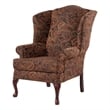 Comfort Pointe Paisley Cranberry Red Chenille Traditional Wing Back Accent Chair