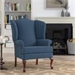 Comfort Pointe Crawford Blue Fabric Traditional Wing Back Accent Chair