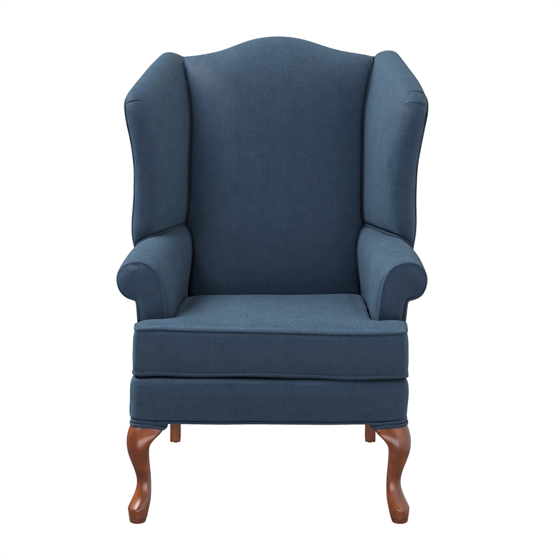 Comfort Pointe Crawford Blue Fabric Traditional Wing Back Accent Chair