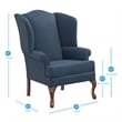 Comfort Pointe Crawford Blue Fabric Traditional Wing Back Accent Chair