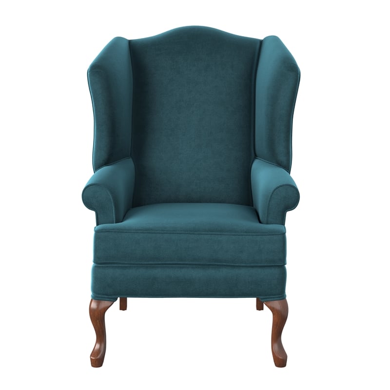 Comfort Pointe Elizabeth Ocean Blue Microfiber Wingback Chair