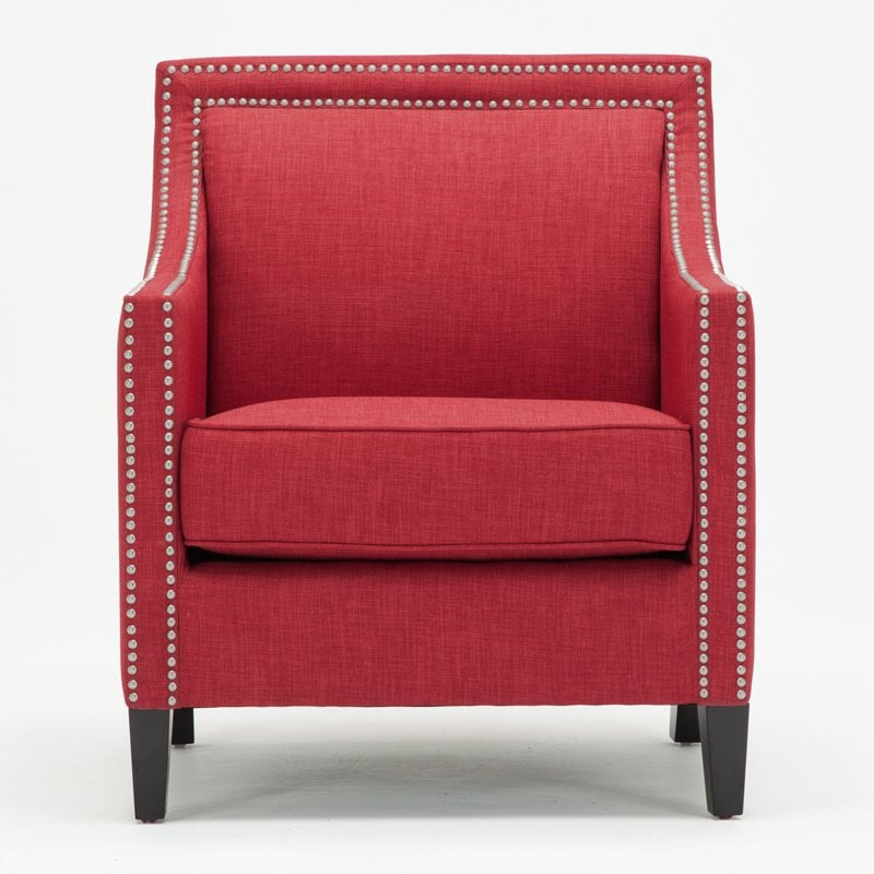 red upholstered chair