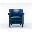 Comfort Pointe Holly Navy Blue Faux Leather Club Chair with Nail Head Trim