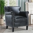Comfort Pointe Holly Charcoal Faux Leather Club Accent Chair
