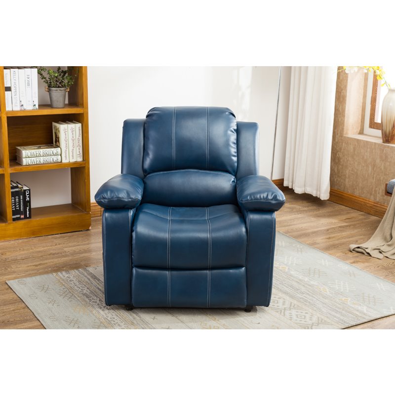 Comfort Pointe Spence Navy Blue Faux Leather Lift Chair Cymax Business