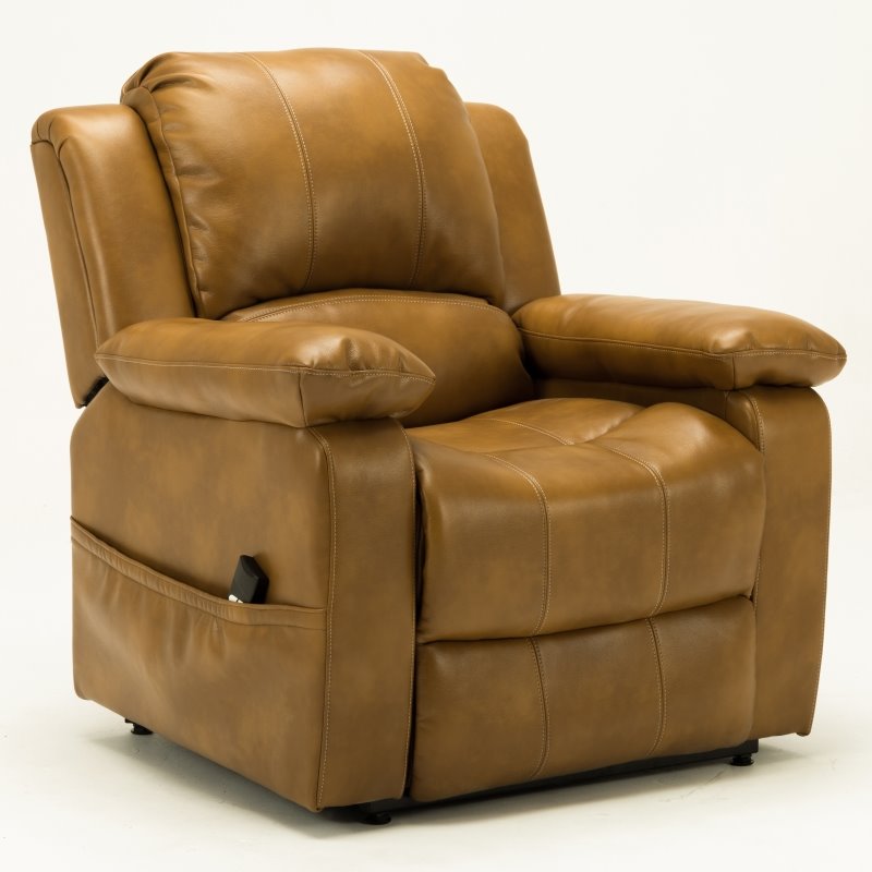 Comfort Pointe Spence Camel Brown Faux, Leather Lift Chair