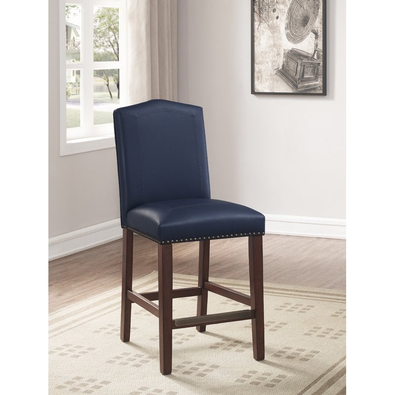 Comfort Pointe Carteret Navy Blue Leather Counter Stool 3206024BL