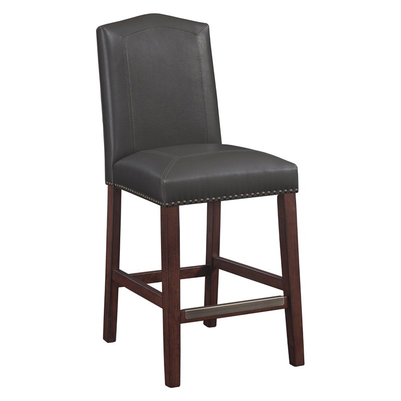 Comfort Pointe Carteret Gray Faux Leather Counter Stool | Cymax Business