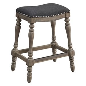 comfort pointe collins charcoal fabric saddle seat wood frame counter stool